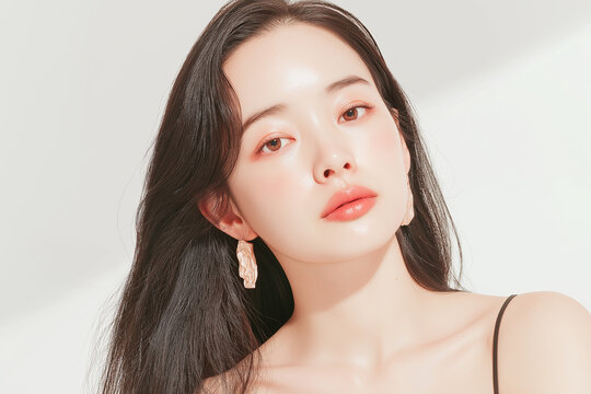 美容, 女性, スキンケア, 化粧品, ビューティー, 若い女性, 美肌, 日本人, アジア人, フェイシャル, メイク, 美容液, 保湿, クリーム, エイジングケア, 美容医療, エステ, 美容クリニック, 肌ケア, ナチュラルメイク, 透明感, ツヤ肌, モデル, 笑顔, ポートレート, クローズアップ, リラックス, 癒し, 健康的, 美白, コラーゲン, ヒアルロン酸, アンチエイジング