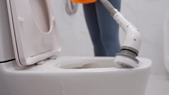 Electric Spin Scrubber Cleaning Toilet Rim for Deep Bathroom Disinfection and Hygiene Maintenance