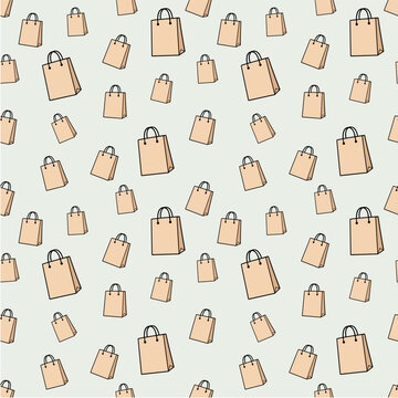 paper shopping bag repeat pattern