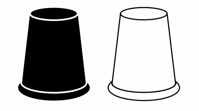 Black and white thimble icons for sewing and tailoring projects