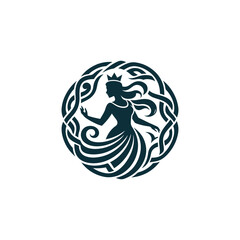 Fototapeta premium Infinite Celtic Queen Logo
