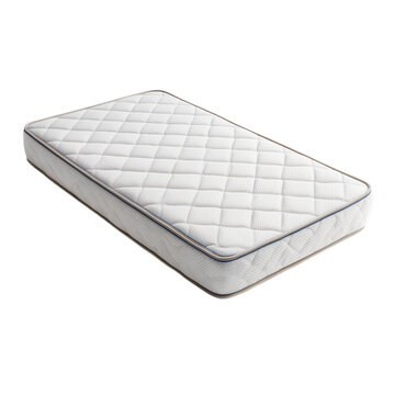 Double size orthopedic spring bed mattress isolated on transparent background. PNG. Generated AI