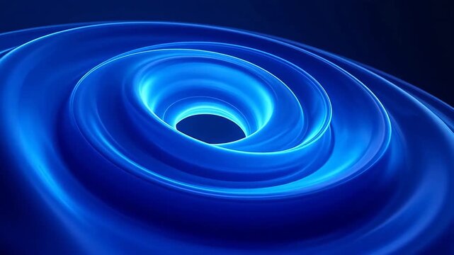 Glowing blue spiral in deep void