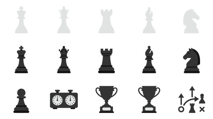 chess pieces and sports icons. © beatrice