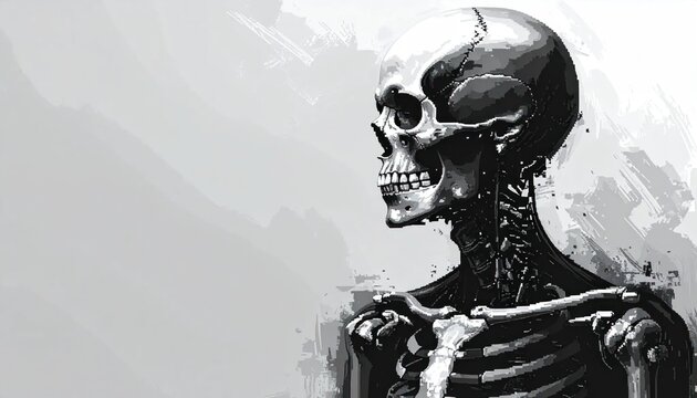 Human skeleton side view.