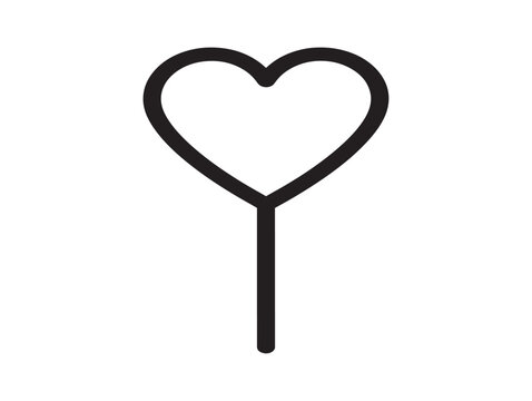 Heart lollipop icon. Minimalist candy symbol. Romantic sweet vector art.