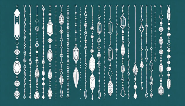 Elegant Crystal Chandelier Prisms and Hanging Gemstone Drapes