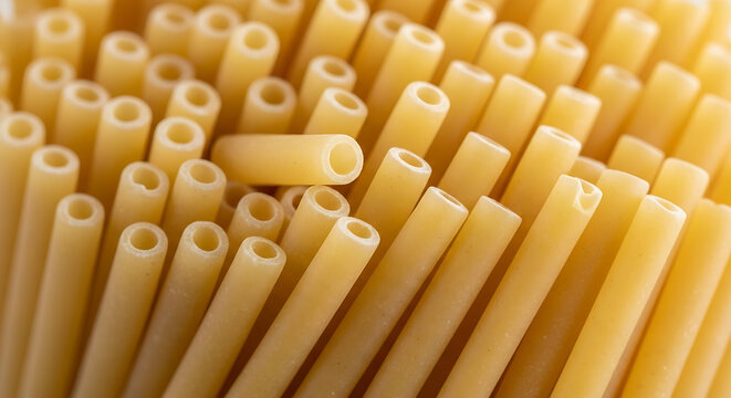 Hollow Tubular Crunchy Dry Spaghetti Noodle Unbroken