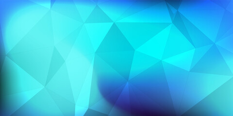 Abstract Low Poly Technology Background with Cyan Blue Polygon Mesh and Geometric Gradient Design. © ilham