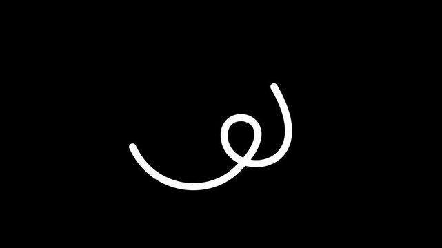 White Curved Loop Arrow Animated Growth Direction Pointer Motion Graphics Loop Background