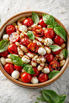 White Bean Caprese Salad with Mozzarella and Basil &ndash; AI Generative
