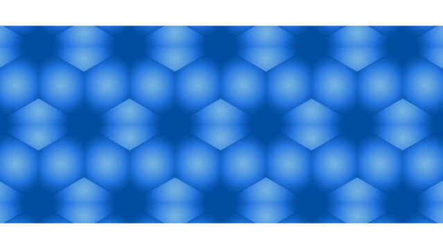 Hexagon Honeycomb Seamless Pattern Blue Glow Gradient Background