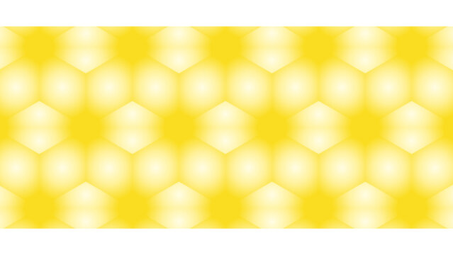 Hexagon Honeycomb Seamless Pattern Yellow Glow Gradient Background
