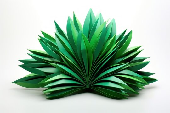 Palm leaves origami paper art.