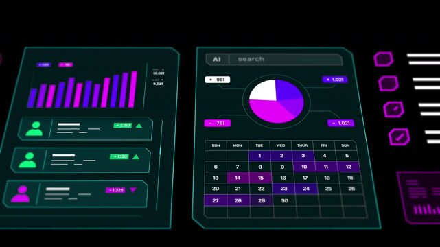 Financial dashboard animation showing stock market trends and key performance indicators for investors.