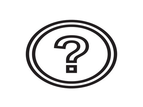 Help button icon. Question mark symbol. Support and assistance graphic.