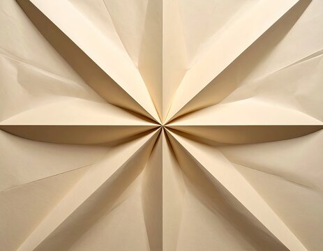 Abstract Geometric Origami Paper Sculpture with Star Pattern.
