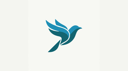 Fototapeta premium Abstract blue bird in flight, a modern and elegant graphic design logo