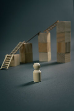 Individual looking toward career growth path and future professional success