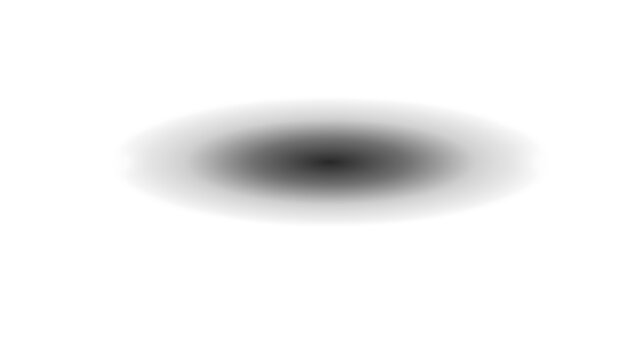 Soft black oval shadow on white isolated background with gradient, isolated