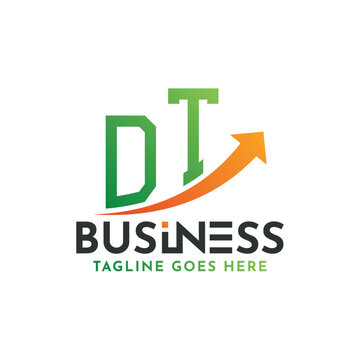 DT Finance Logo. Letter DT Logo Business Success. DT Growth Arrow Financial Success Logo Design
