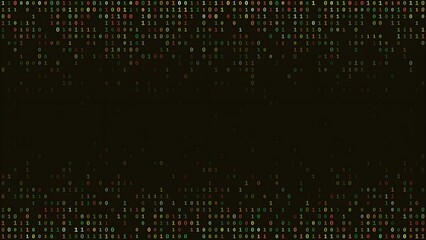 Abstract dark background with scattered glowing yellow golden square light © fluxZone