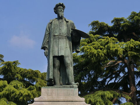 Moretto bronze sculpture in Brescia, Lombardy, Italy