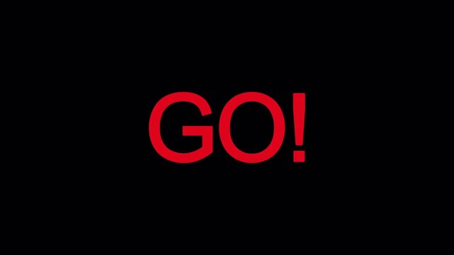 Countdown timer animation featuring the sequence READY? &ndash; 3 &ndash; 2 &ndash; 1 &ndash; GO! on a transparent background, with smooth number countdown and timer icon motion in 4K for gaming, sports, and event intros