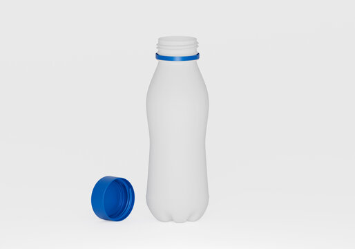 open white plastic bottle with white cap mockup