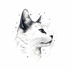 Fototapeta premium Cat celestial drawing animal mammal.
