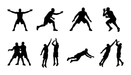 Basketball Player Silhouettes: Dynamic Action Poses, Sports Team Figures, Athletic Moves, Game Play Illustrations, Vector Set © sagor