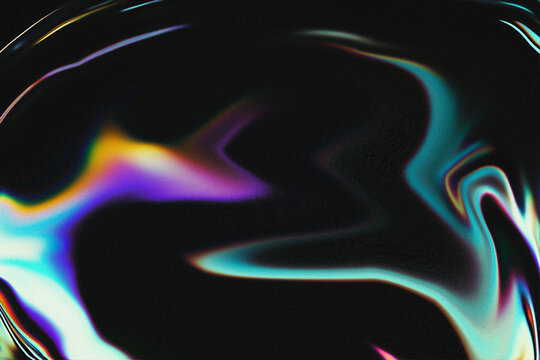 Abstract liquid fluid background with vibrant neon colorful waves on dark texture.