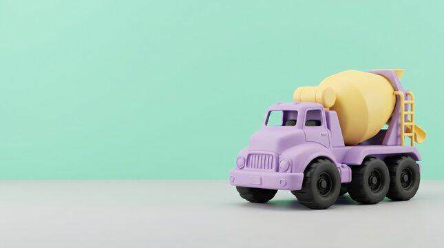 Whimsical Pastel Purple Concrete Mixer Toy Truck