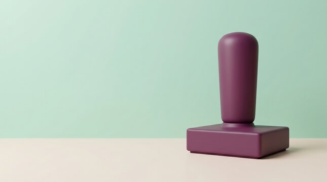 Elegant Minimalist Purple Rubber Stamp on Pastel Background