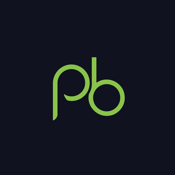 Modern minimalist PB letter monogram logo on dark background