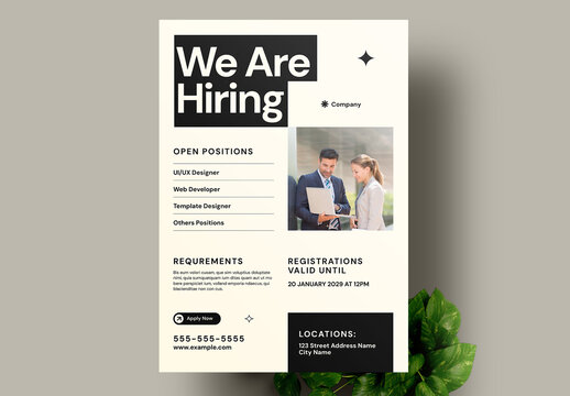 We Are Hiring Flyer Template