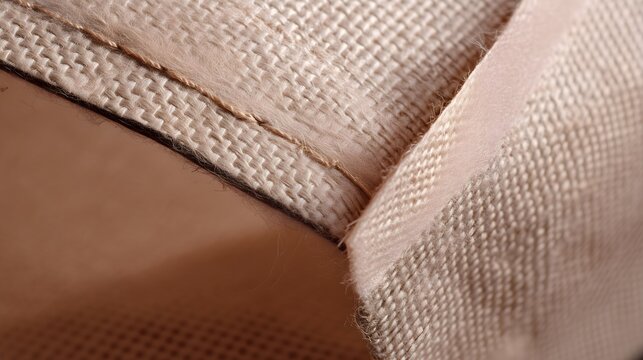 Close up view of heavy duty multiwall paper sack construction showing reinforced stitched seams