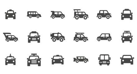 Obraz premium Vehicles Displayed in Various Angles and Positions on a Clean Surface