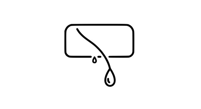 Air Conditioner Leaking Water Icon, Simple Line Art Illustration