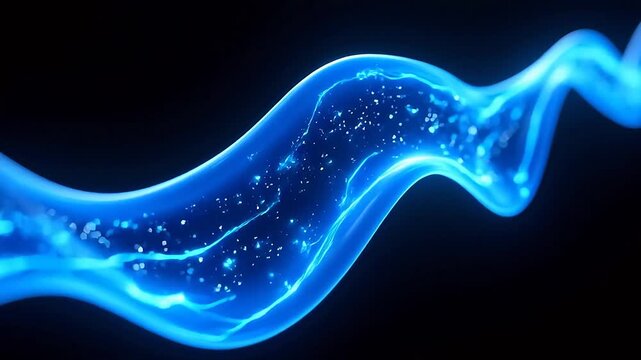 Blue energy wave with lightning texture