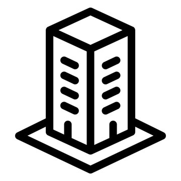 City Office Building Skyscraper Line Icon