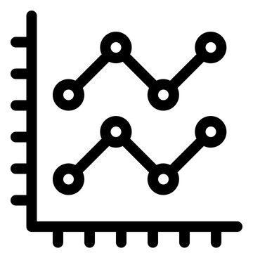 Business Data Line Graph Line Icon