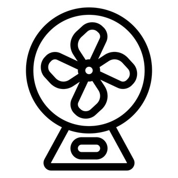 Electric Desk Cooling Fan Line Icon