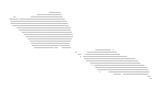 Samoa Dotted Map Vector with Halftone Dot Pattern, Geographic Country Outline, Border, National Territory Shape, Oceania Cartography Illustration for Atlas, Travel, and Infographic Design