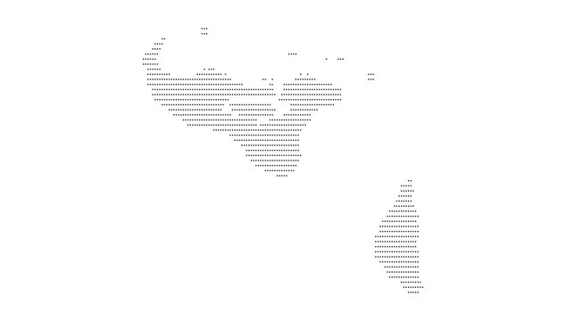 Tonga Dotted Map Vector with Halftone Dot Pattern, Geographic Country Outline, Border, National Territory Shape, Oceania Cartography Illustration for Atlas, Travel, and Infographic Design