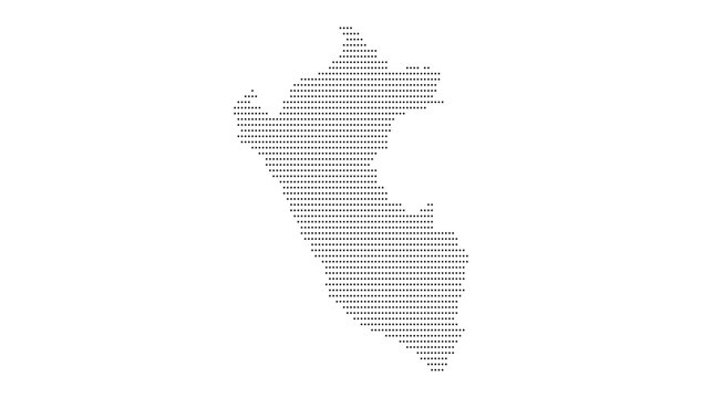 Peru Dotted Map Vector with Halftone Dot Pattern, Geographic Country Outline, Border, National Territory Shape, South America Cartography Illustration for Atlas, Travel, and Infographic Design