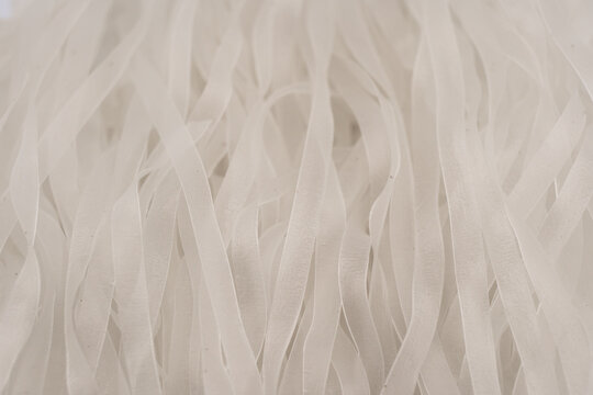 Green bean noodles background texture. Glass noodles pattern surface. Macro shot