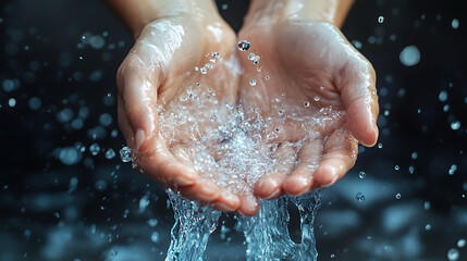 Fototapeta premium Songkran Festival, Thai New Year celebration with joyful water splashing