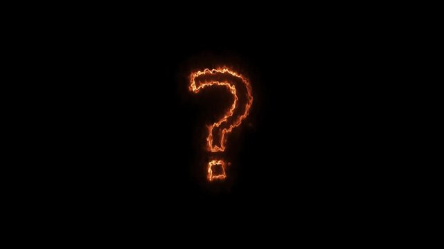 question mark in fire