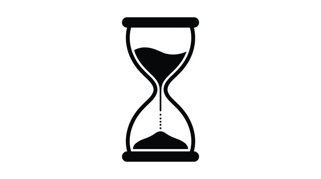 Hourglass Silhouette On White Background Minimalist Time Measurement Device